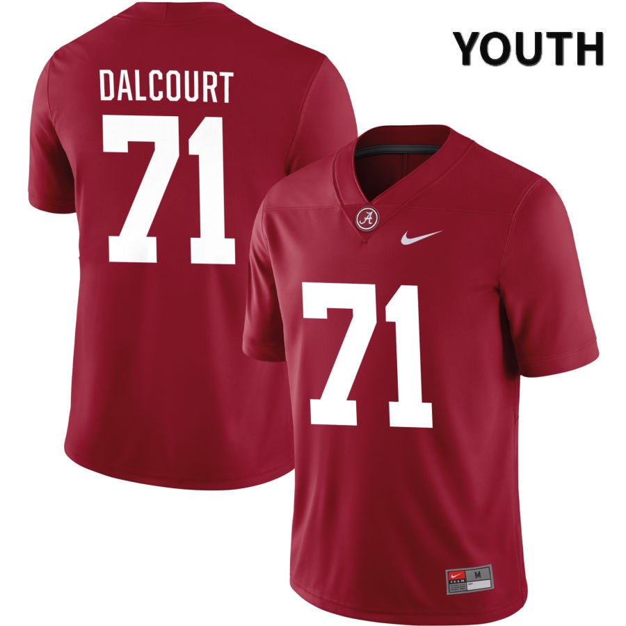 Alabama Crimson Tide Youth Darrian Dalcourt #71 NIL Crimson 2022 NCAA Authentic Stitched College Football Jersey LQ16U64GU